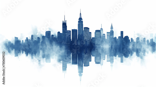 Simplicity modern cityscape skyline on white background. Vector illustration.