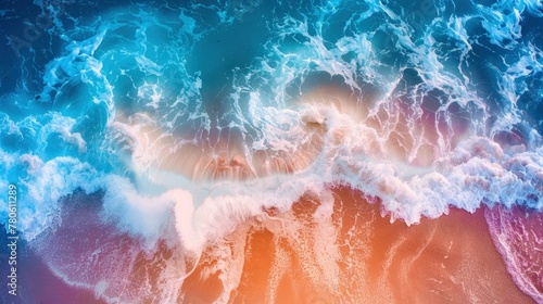 Beach colorful waves of the sea top view mobile wallpaper ultra high definition photography bright colors best details HD photo