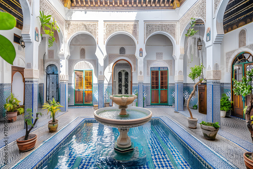 Moroccan riad reflecting the distinctive architecture photo