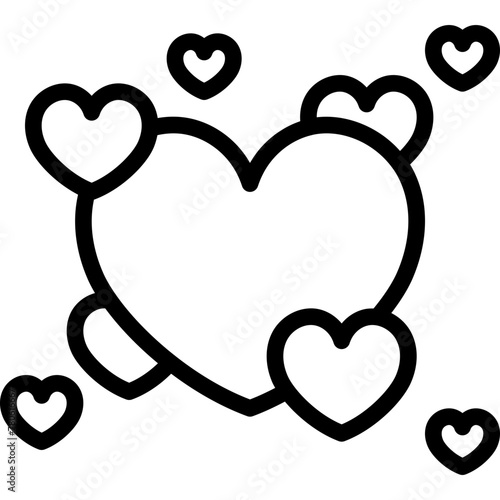 Multiple Size Hearts Cluster Icon