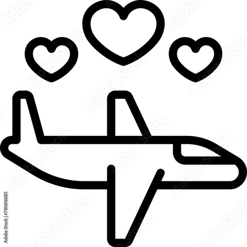 Honeymoon Airplane Flight Icon