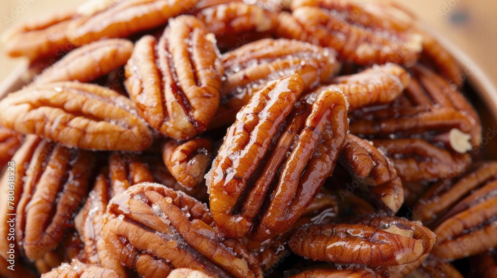 Macro texture of pecans clustered together. Macro texture of pecans clustered together.