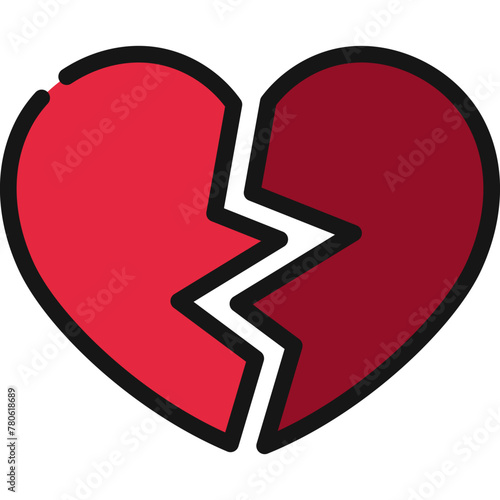Broken Heart Split Icon