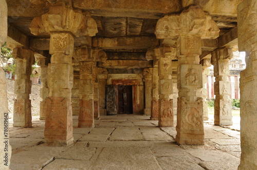 Interior of the Sri Virupaksha temple in Hampi, UNESCO World Heritage Site, Karnataka, India photo