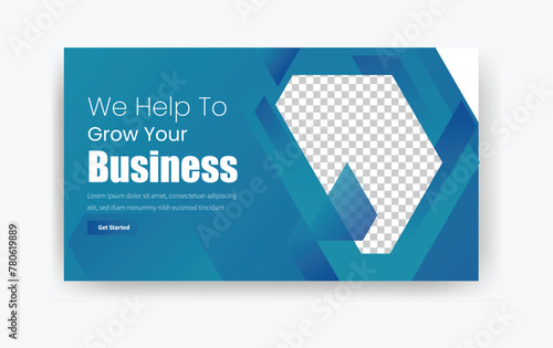 Marketing business YouTube thumbnail design, vector presentation template, corporate business template, YouTube video thumbnail 