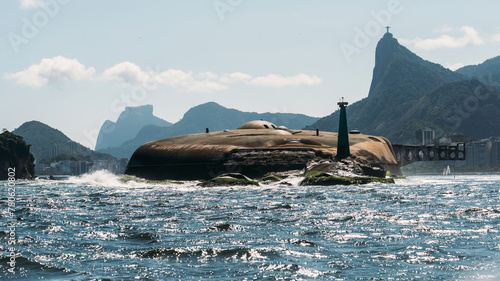 A Brazilian navy fort overlooking the iconic UNESCO World Heritate natural landscape of Rio de Janeiro, Brazil, South America photo