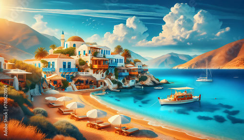 Grecian Getaway: Explore the Mystique of Greece's Islands and Azure Waters for a Mythic Summer Adventure - Famous Location Photo Real Protograph Theme photo