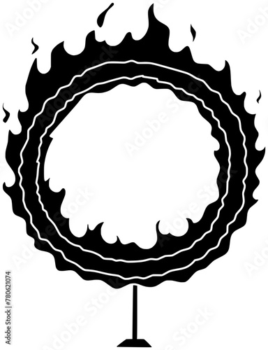 carnival illustration circus silhouette fire logo ring icon black show animal performance tiger entertainment event performer retro hoop flame shape park amusement jump for vector graphic background