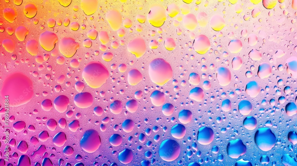 Abstract colorful background with bubbles and liquid, macro photography of water drops on glass surface, rainbow colors. Oil Abstract colorful background with bubbles and liquid, macro photography of water drops on glass surface, rainbow colors. Oil