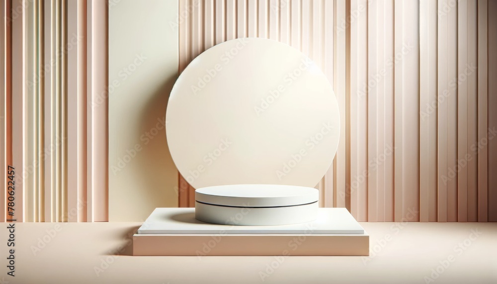Beauty product podium, Empty and ready for spotlight bright, Light and glitter, Dreamy pastel backdrop. Beauty product podium, Empty and ready for spotlight bright, Light and glitter, Dreamy pastel backdrop.