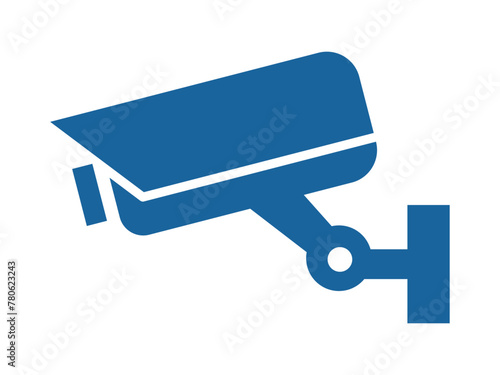 Security camera blue icon, video surveillance, cctv sign. Surveillance camera,monitoring, safety home protection system. Fixed CCTV, Security Camera Icon Vector Template Illustration Design.	