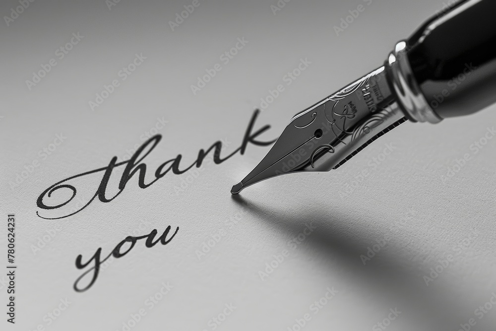 Fototapeta premium Expression of gratitude with a heartfelt 'thank you' inscription
