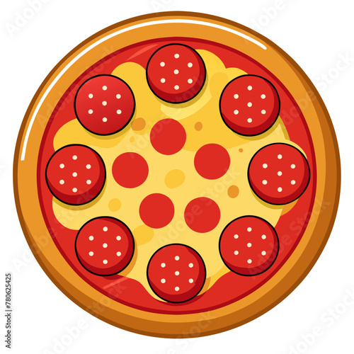 illustration of a pepperoni pizza