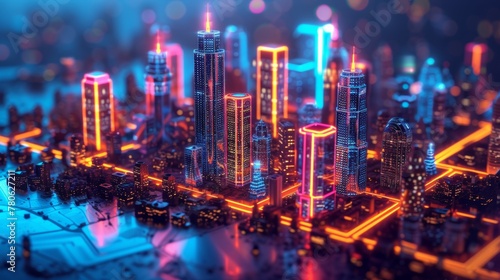 Neon Metropolis: A Cityscape Ablaze with Futuristic Lights