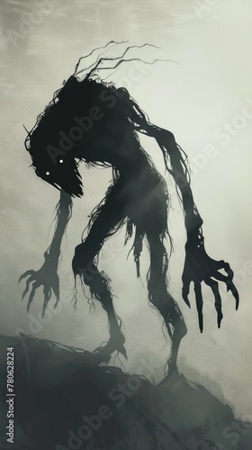 Realistic shadow monster, blending into the night