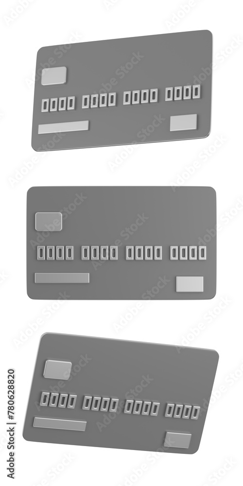 set of 3d credit card with transparent background, PNG, 3d render credit card, gray credit card set of 3d credit card with transparent background, PNG, 3d render credit card, gray credit card
