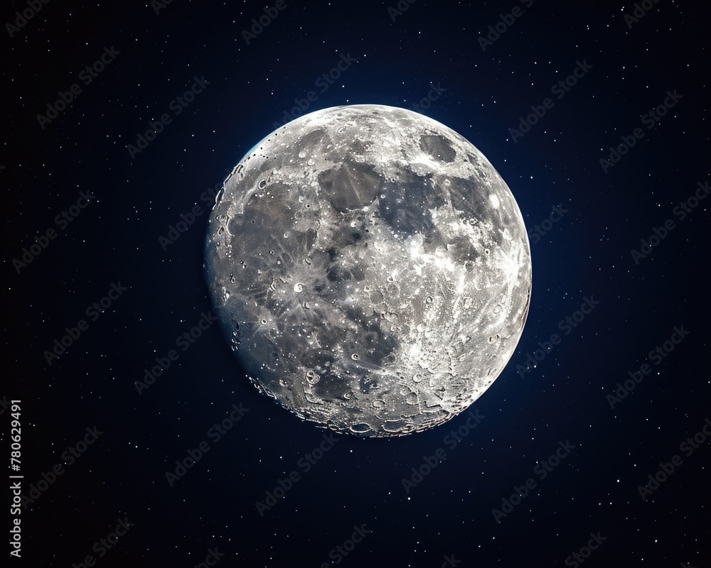 Obraz premium Full moon in sky with stars