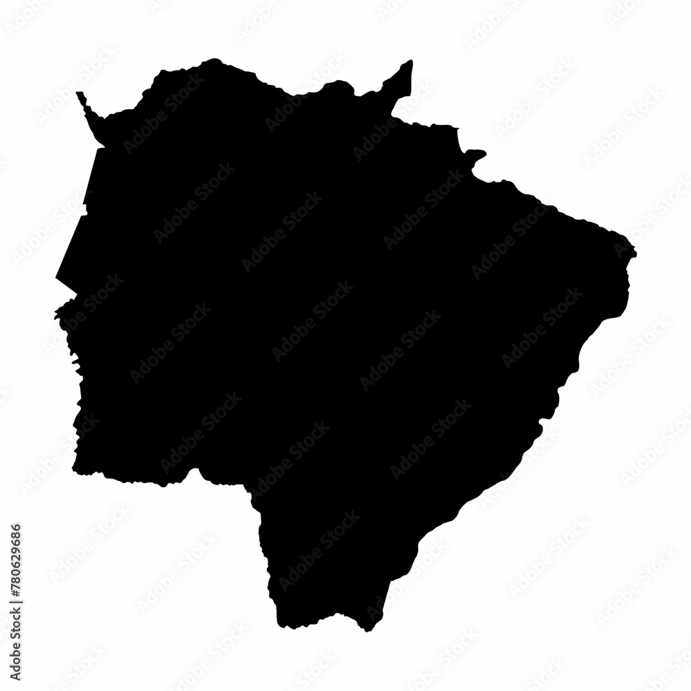 Mato Grosso do Sul State silhouette map Mato Grosso do Sul State silhouette map