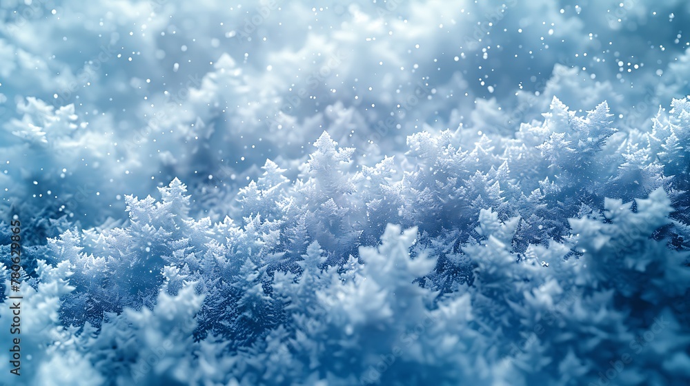 A digital art piece that abstractly interprets a snowy landscape, with white and silver elements representing snowflakes against a soft blue background. A digital art piece that abstractly interprets a snowy landscape, with white and silver elements representing snowflakes against a soft blue background.