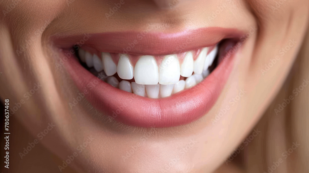 Womans Bright Smile Close Up Womans Bright Smile Close Up
