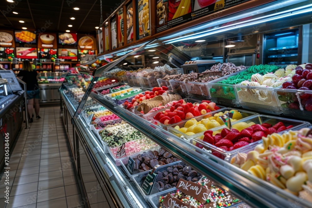 A store is filled with various types of food, creating a colorful and vibrant display for customers to explore