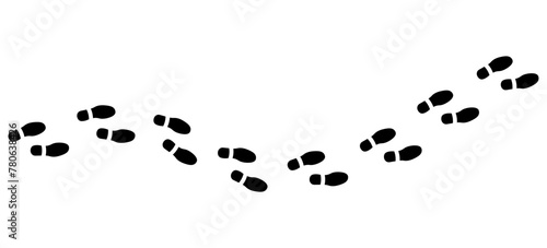Step footprints paths, pattern footprints tracks isolated on white background. vector icon Illustration