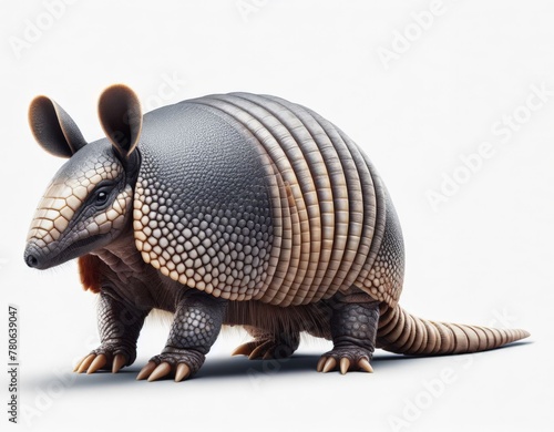 Image of isolated armadillo against pure white background  ideal for presentations 