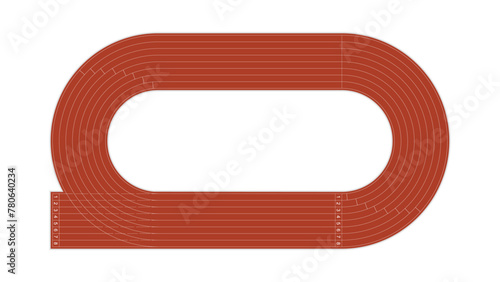 Running track, top view of sport stadium, vector illustration