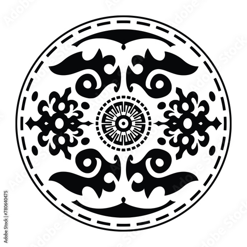 Vector round ethnic element, circular ornaments, decorative design templates, isolated on white background © Valerii