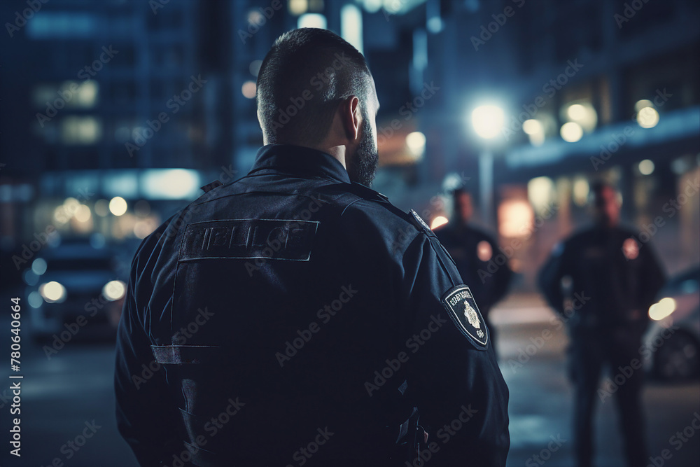 Fictional person Police man woman made with Ai generative technology serious face expression Fictional person Police man woman made with Ai generative technology serious face expression