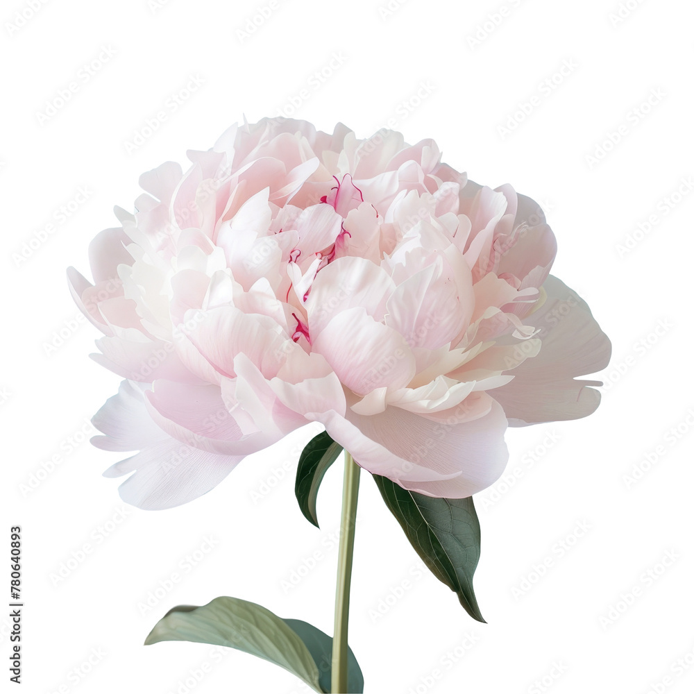 Closeup of a pink rose flower against a transparent background