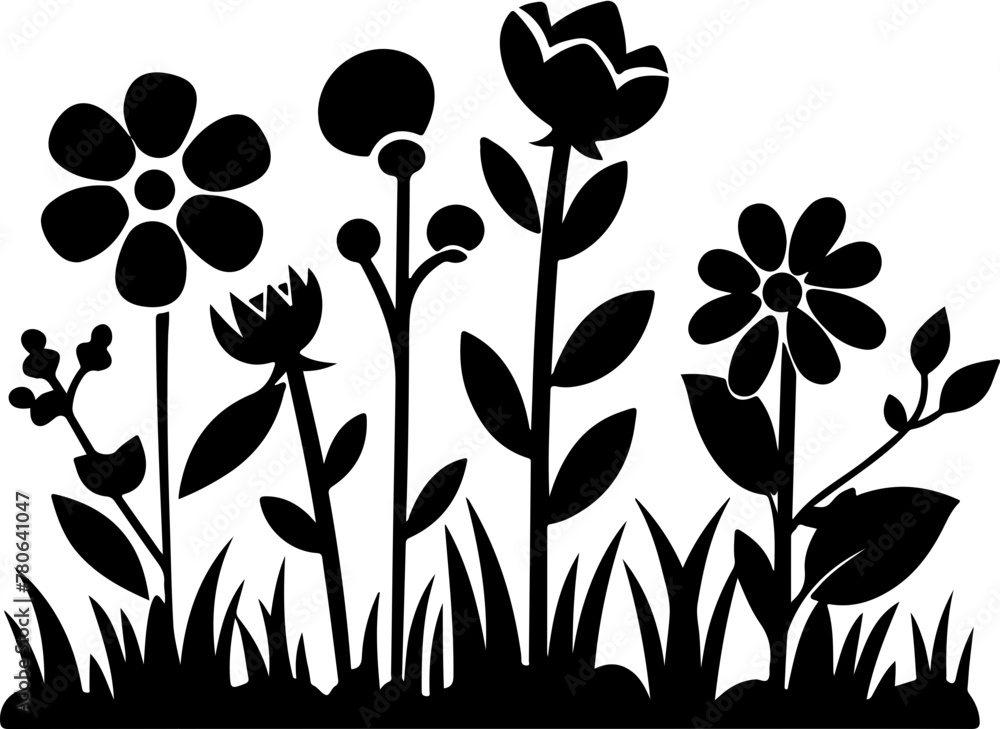 Flower Bed, simple silhouette