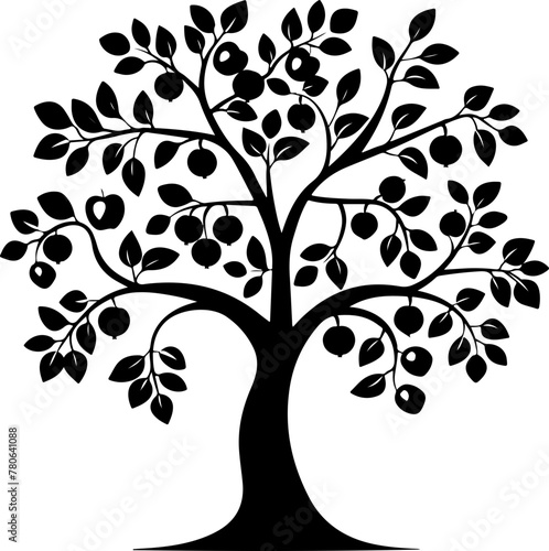 Fruit Tree, simple silhouette