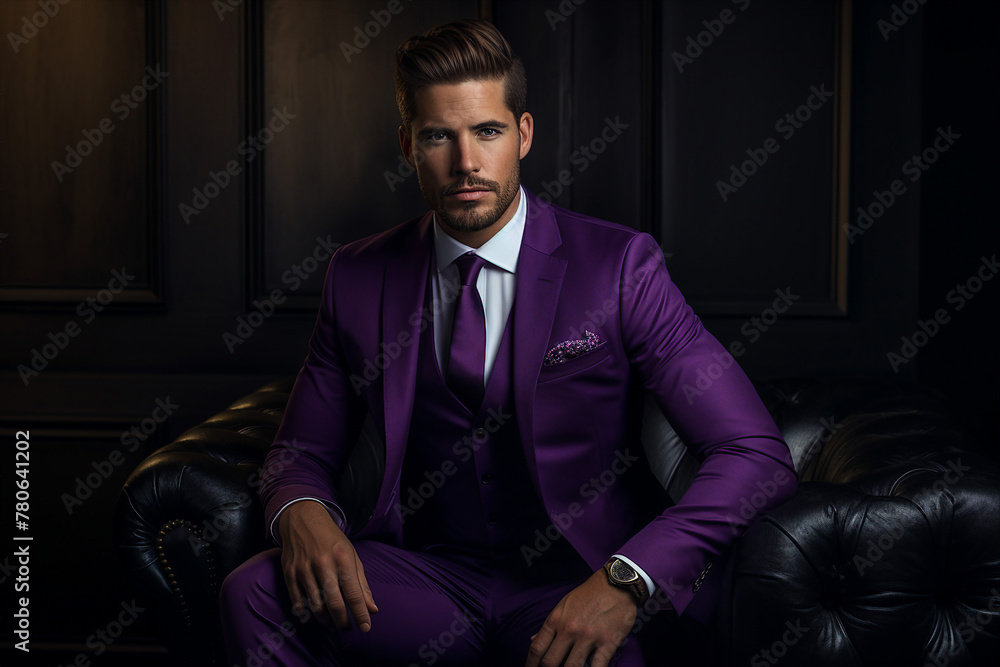AI generated image of confident handsome businessman dressed stylish suit AI generated image of confident handsome businessman dressed stylish suit