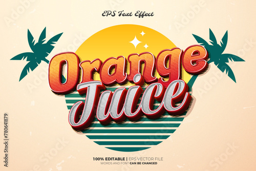 Orange Juice Retro Vintage Editable text Effect Style