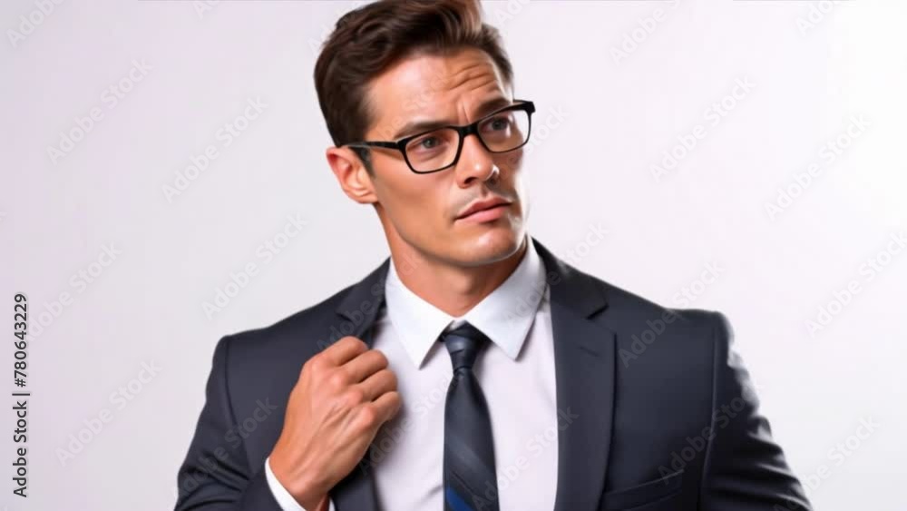 A portrait of a confident businessman in a suit and tie A portrait of a confident businessman in a suit and tie