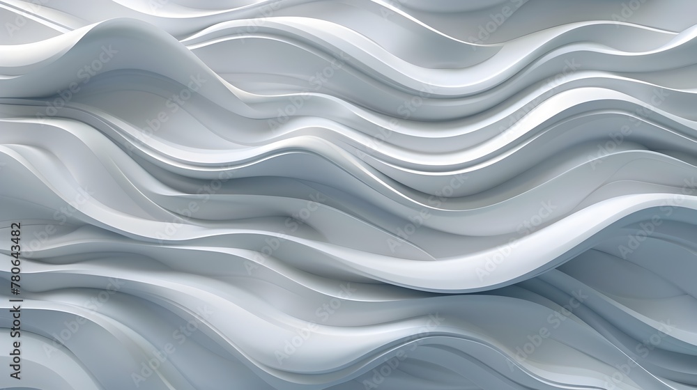 Mesmerizing 3D White Wave Pattern for Captivating Wall Decor and Elegant Interior Design