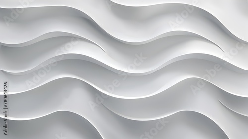 Elegant Undulating Architectural Wall Art Panels with Shadows Created by 3D Waves for Luxurious Minimalist Interiors