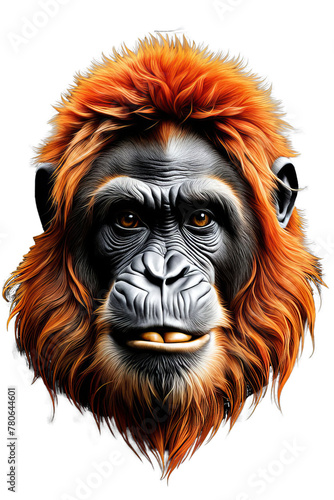 3d monkey face isolated