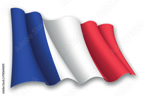 Realistic waving flag of France