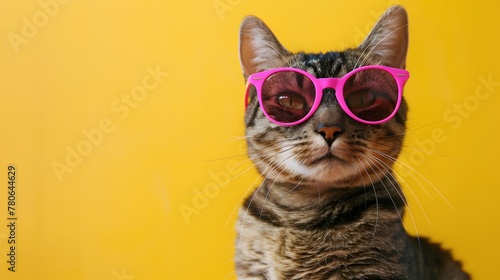 ピンクのサングラスをかけたネコ © 敬一 古川