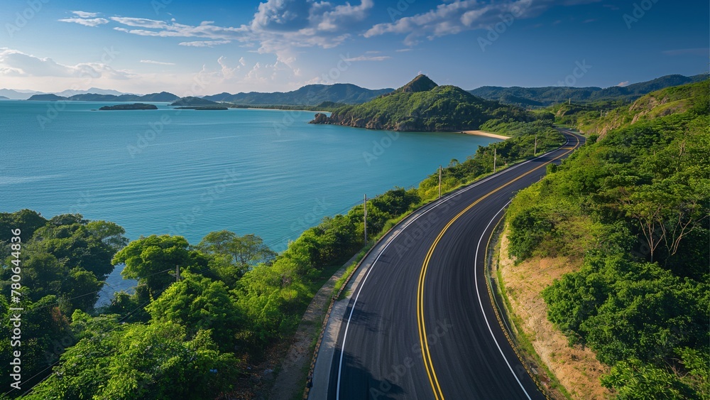 Road to the sea with beautiful sky and nature around. Road to the sea with beautiful sky and nature around.