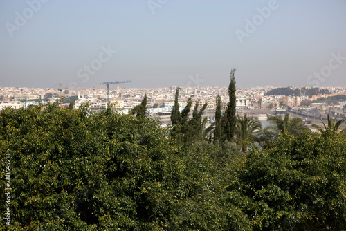 Morocco view of the city of Tangier on a sunny spring day.