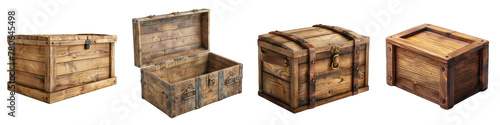 Wooden Box Hyperrealistic Highly Detailed Isolated On Transparent Background Png