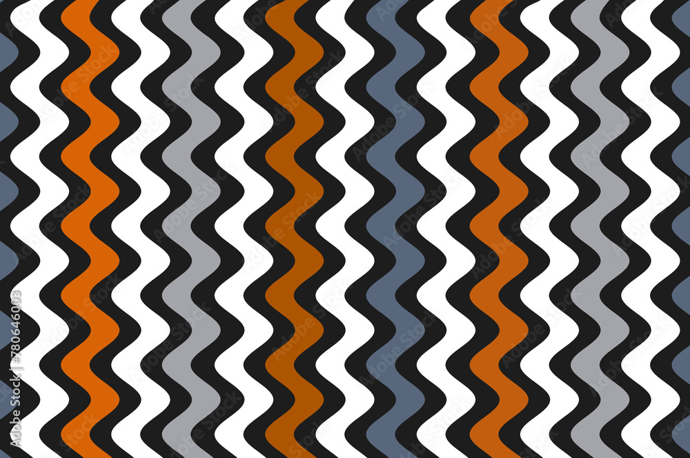 Fototapeta premium Wavy striped print design illustration