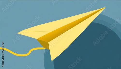Wallpaper Mural Business for solution concept. Yellow paper plane, copy space Torontodigital.ca