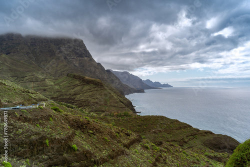View of the cliffs of western Gran Canaria. Agaete. Canary islands. Spain