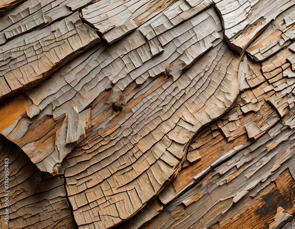 detailed closeup of a cracked brown wall with peeling paint, showcasing a unique pattern resembling wood grain, artfully blending building material and paint into an intriguing visual display detailed closeup of a cracked brown wall with peeling paint, showcasing a unique pattern resembling wood grain, artfully blending building material and paint into an intriguing visual display