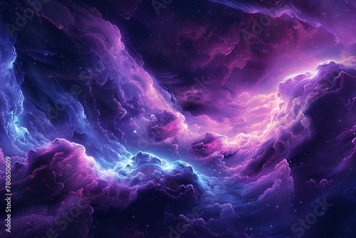 Swirling shades of purples, blues, and pinks blending seamlessly in a cosmic nebula ,super realistic,soft shadown