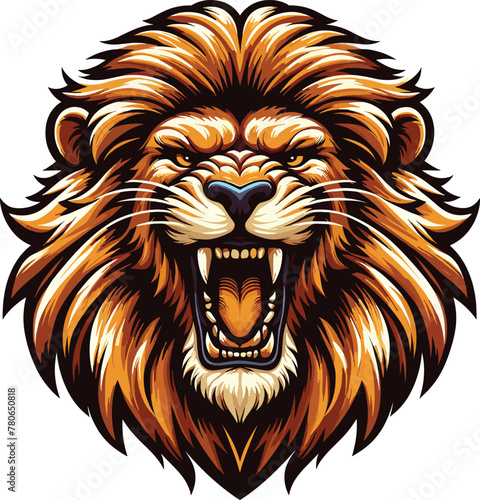 Adobe Illustrator Artwork angry roar Lion head vector illustration